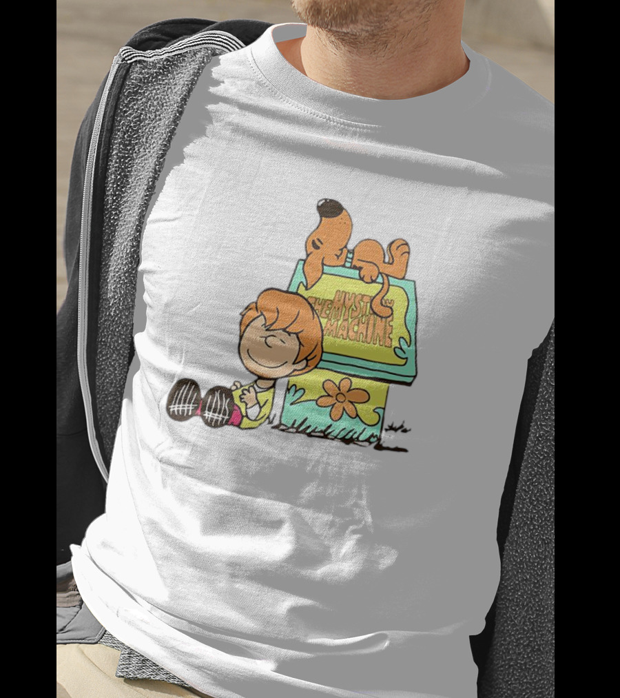 Scooby Doo And Shaggy Rogers Snoopy Style Mystery Machine T-Shirt