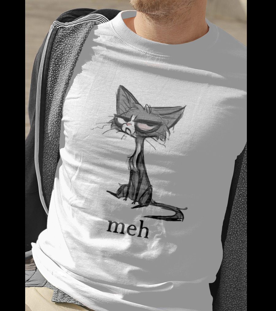Siamese Cat Meh Expression Dark Mood T-Shirt