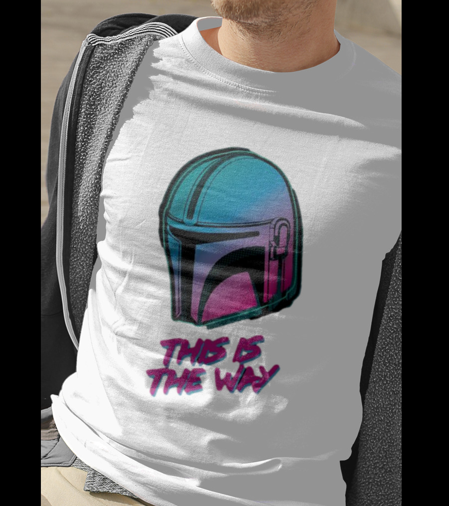 Star Wars The Mandalorian Helmet This Is The Way Neon T-Shirt