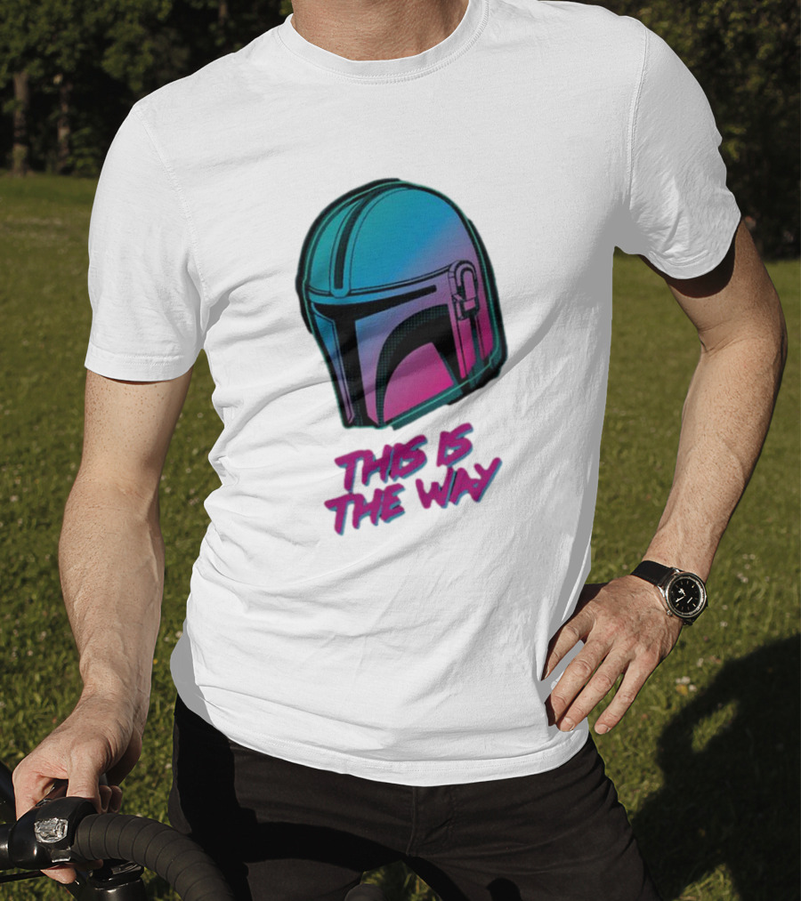 Star Wars The Mandalorian Helmet This Is The Way Neon T-Shirt