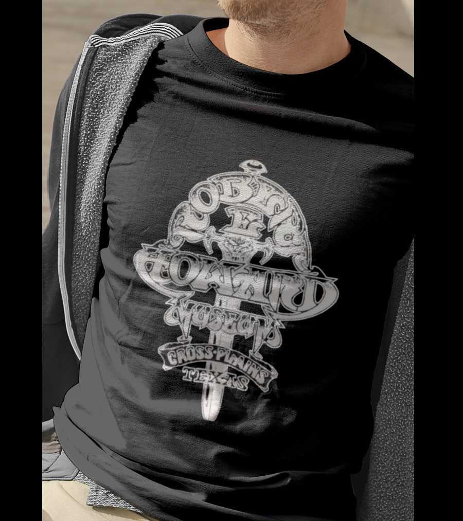 Robert E. Howard Museum Sword Emblem Cross Plains Texas T-Shirt