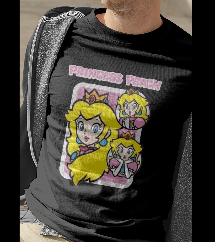 Princess Peach Glitter Super Mario T-Shirt