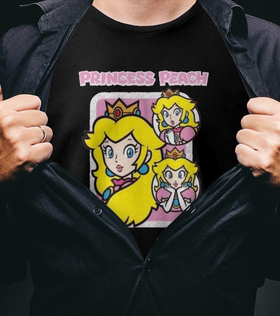 Princess Peach Glitter Super Mario T-Shirt
