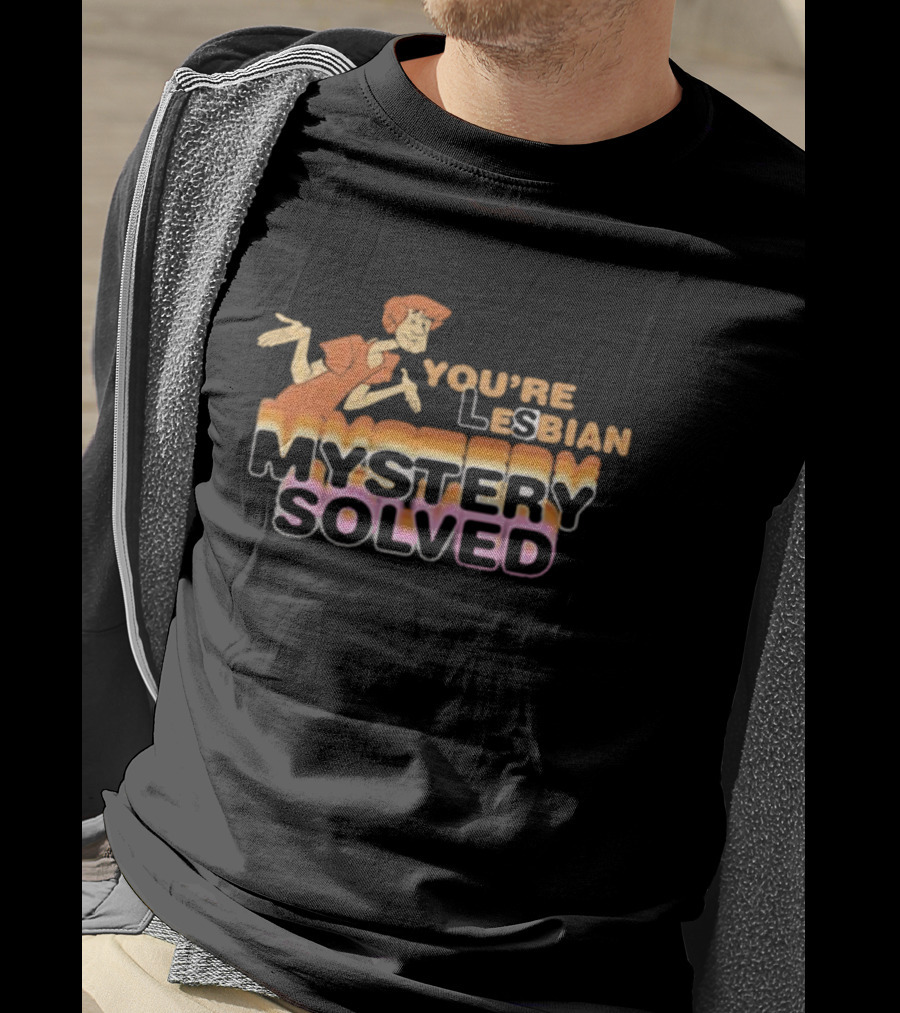 You're Lesbian Mystery Solved Retro Cartoon T-Shirt