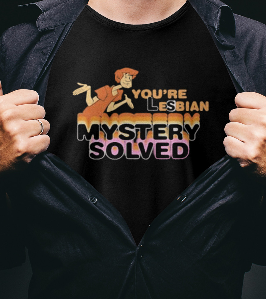 You're Lesbian Mystery Solved Retro Cartoon T-Shirt