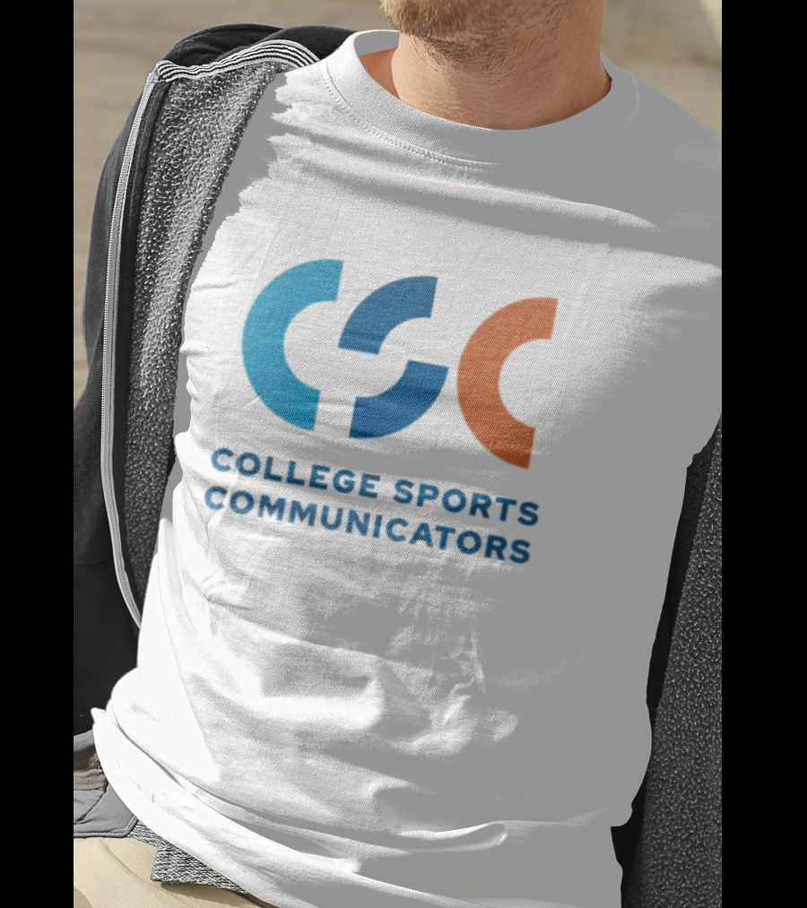 CSC College Sports Communicators Blue Orange T-Shirt