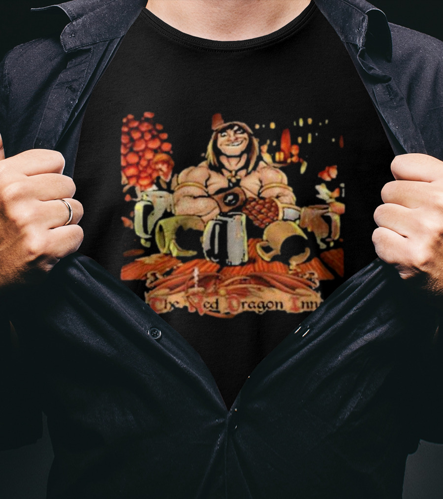 The Red Dragon Inn Comrac Tavern Adventure With Ale And Dragon Decor T-Shirt
