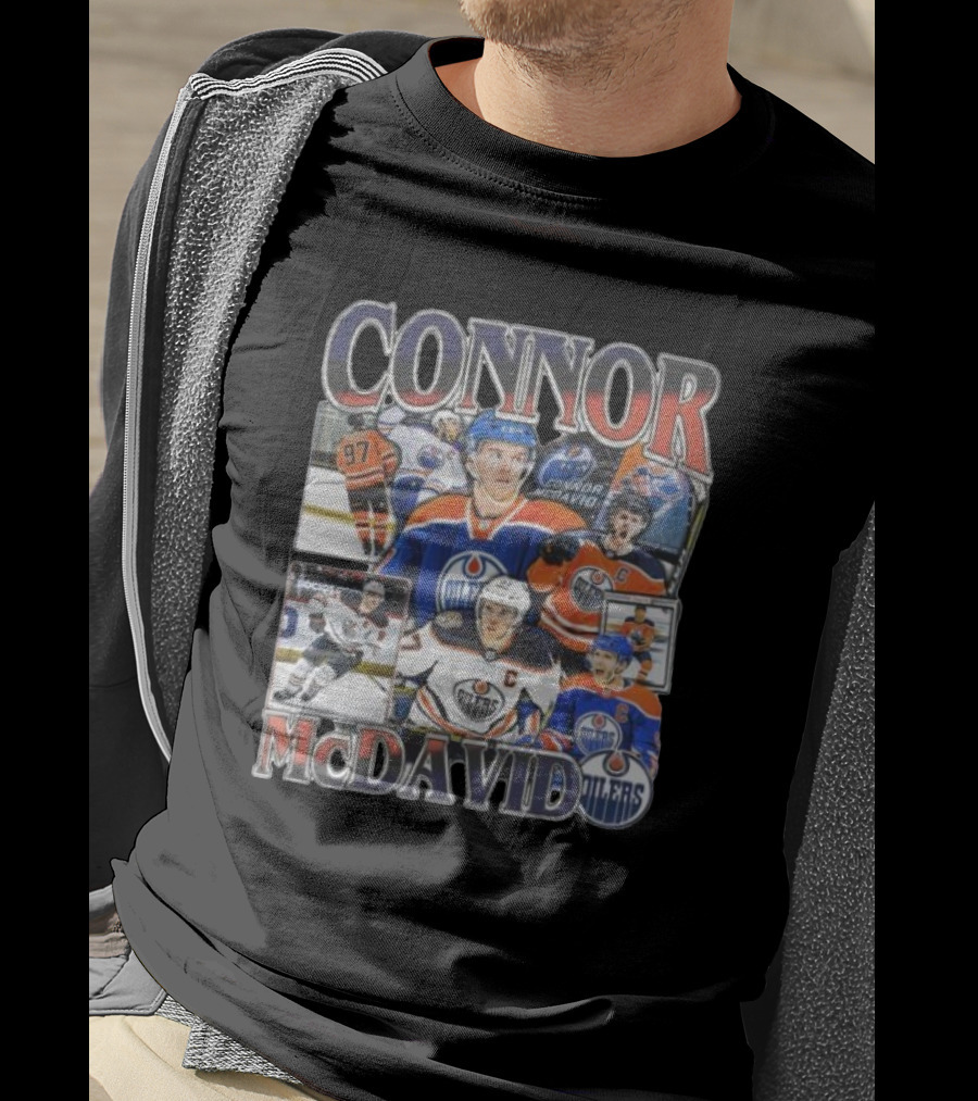 Connor McDavid Edmonton Oilers MVP Player 97 Hockey Images T-Shirt