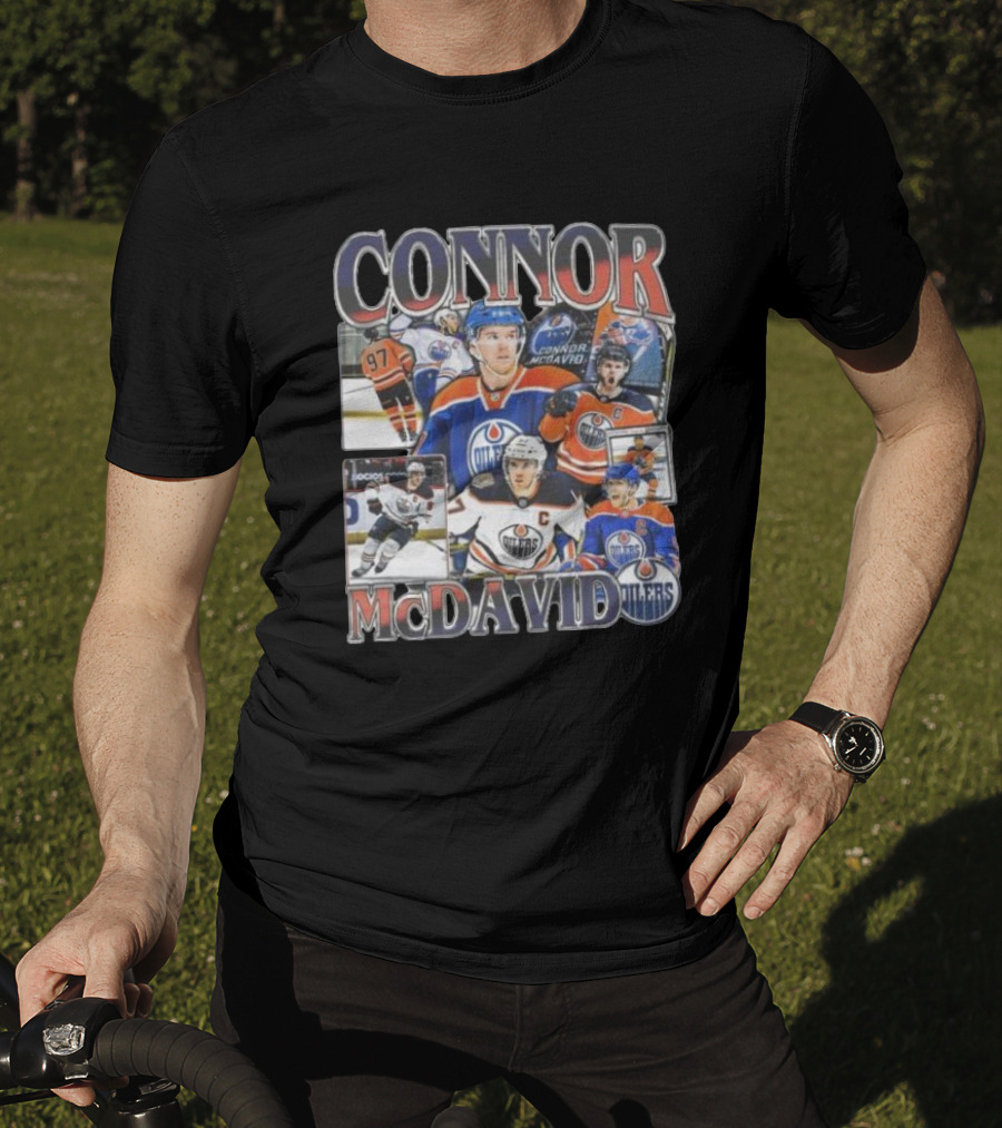Connor McDavid Edmonton Oilers MVP Player 97 Hockey Images T-Shirt