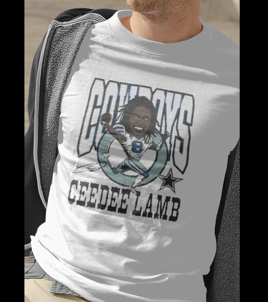 Cowboys Ceedee Lamb Number 88 Football Star Signature T-Shirt