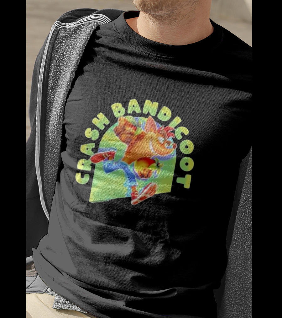 Crash Bandicoot Iconic Character Action Pose Rumble T-Shirt