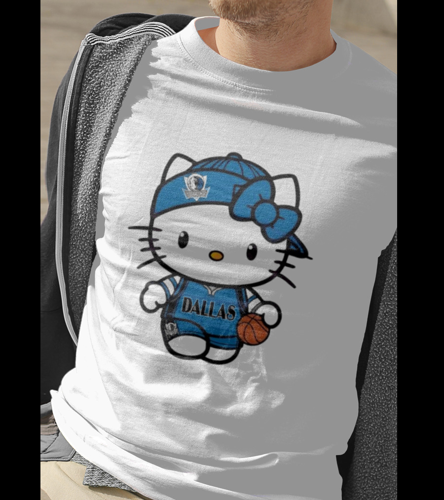 Dallas Mavericks Hello Kitty Basketball Team Spirit T-Shirt