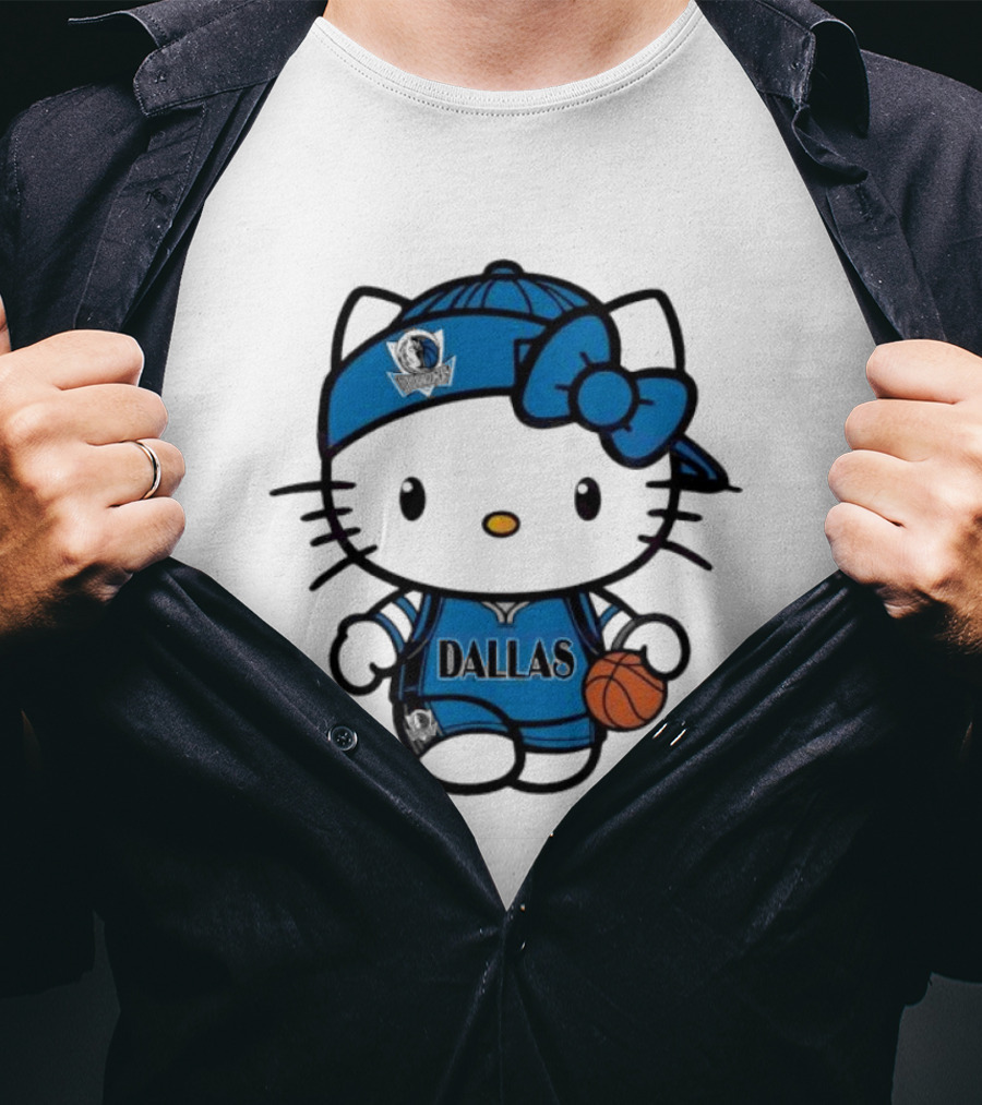 Dallas Mavericks Hello Kitty Basketball Team Spirit T-Shirt