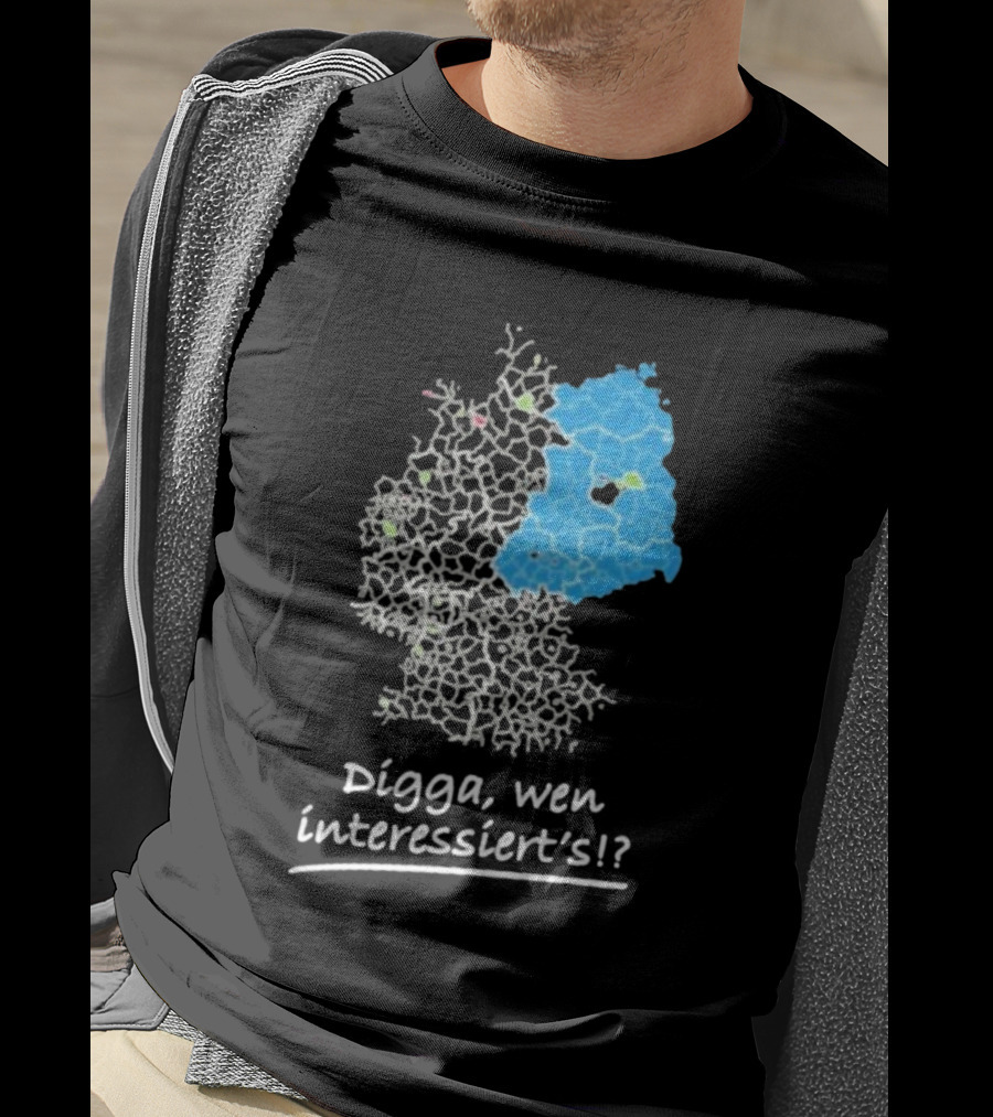 Digga Wen Interessiert Map Outline Blue Highlight T-Shirt