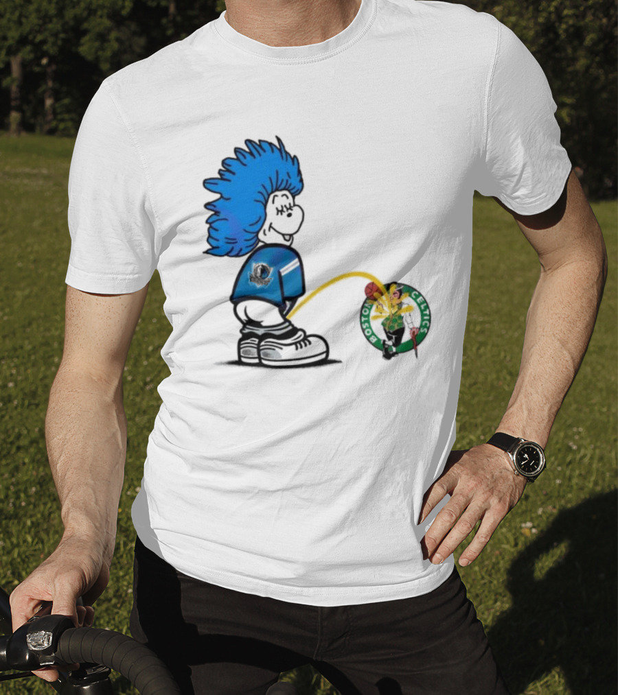 Dr Seuss Thing One Dallas Mavericks Urine On Boston Celtics T-Shirt