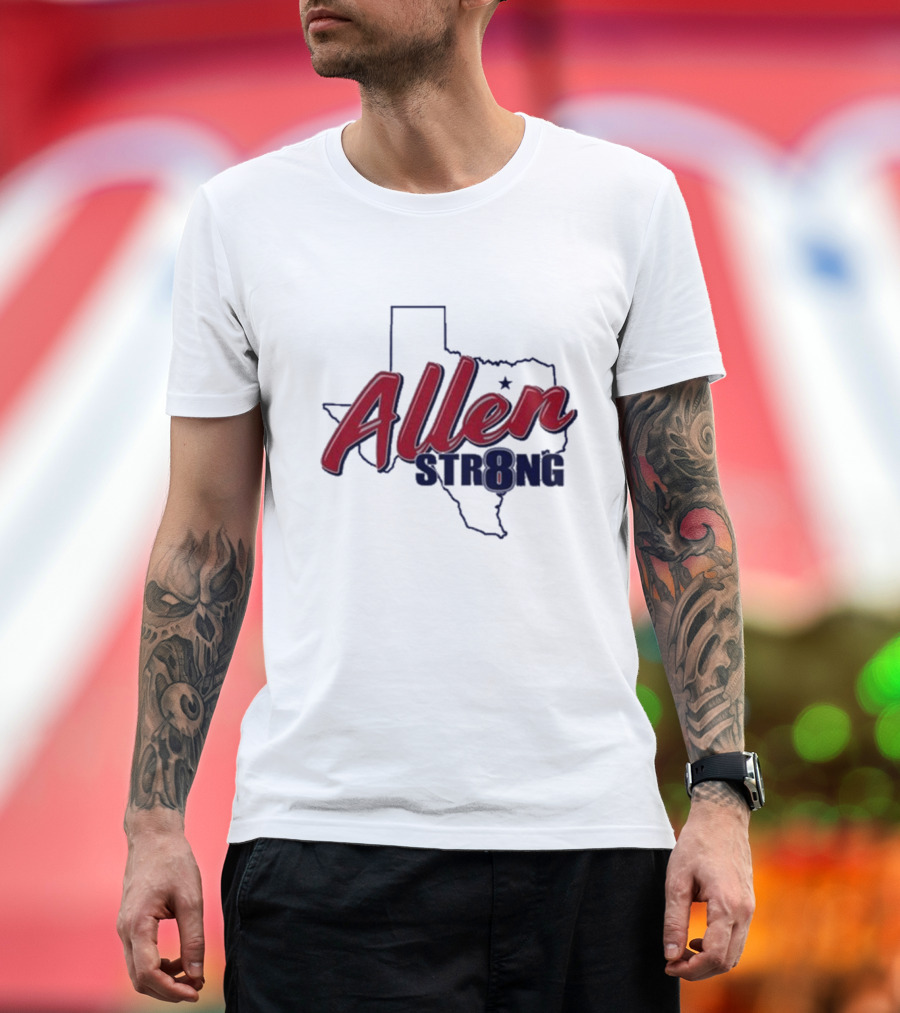 Allen STR8NG Texas Outline Red Star T-Shirt
