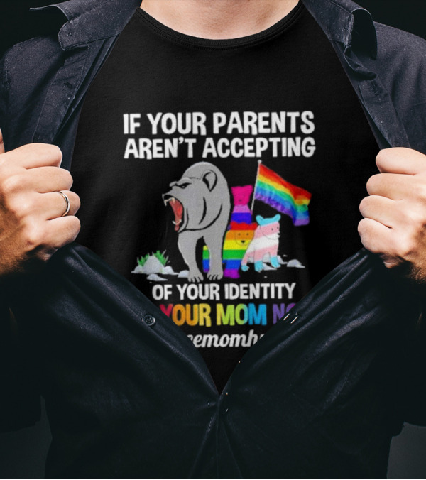 If Your Parents Aren’t Accepting Of Your Identity I'm Your Mom Now Free Mom Hugs Rainbow Bear T-Shirt