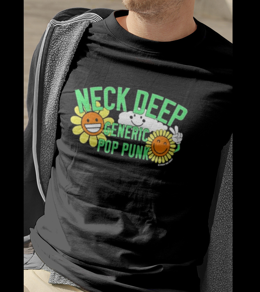 Neck Deep Generic Pop Punk Smile Floral T-Shirt