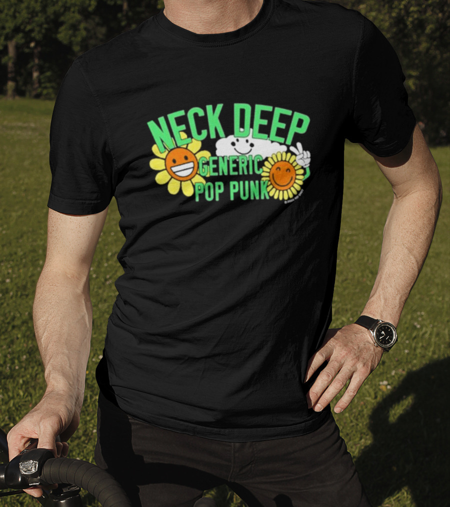 Neck Deep Generic Pop Punk Smile Floral T-Shirt