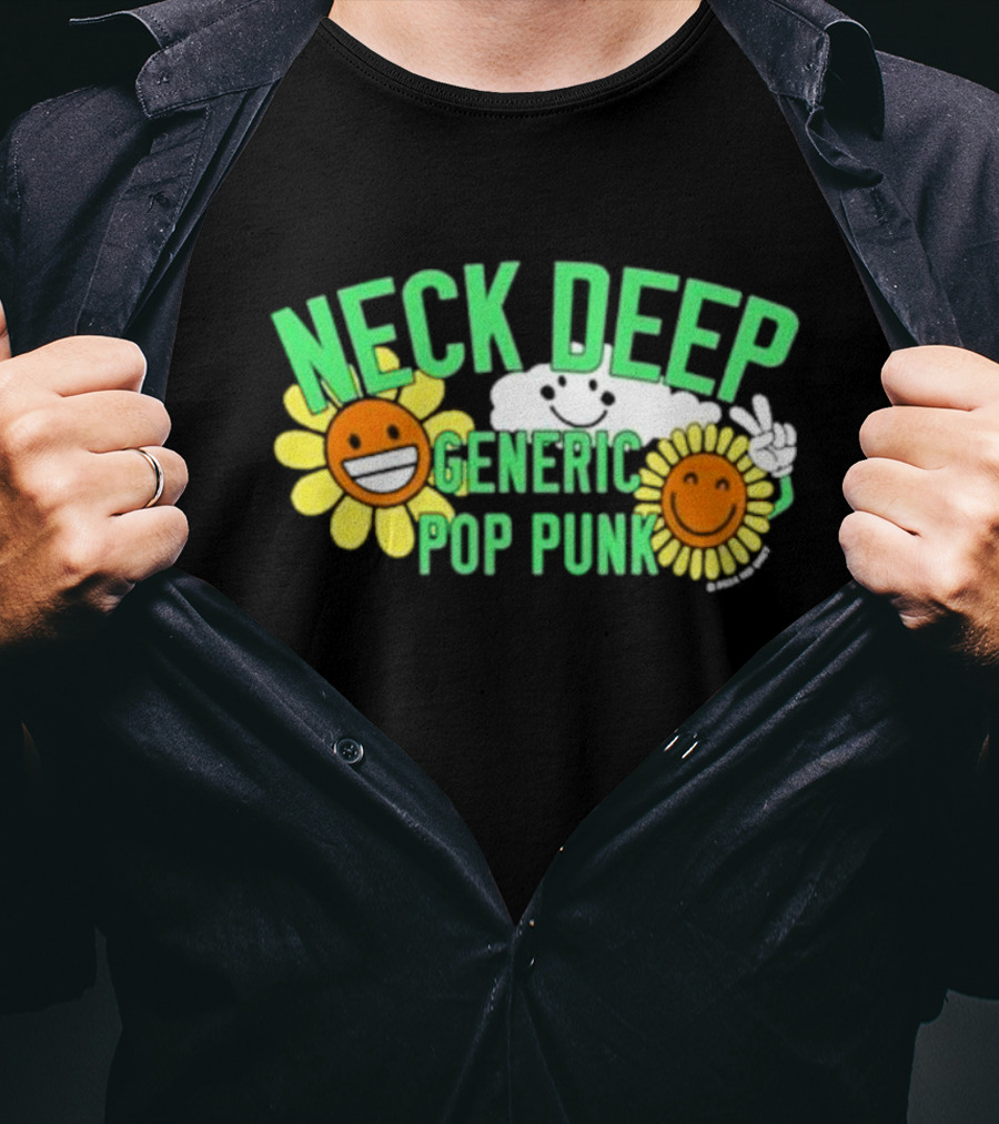 Neck Deep Generic Pop Punk Smile Floral T-Shirt