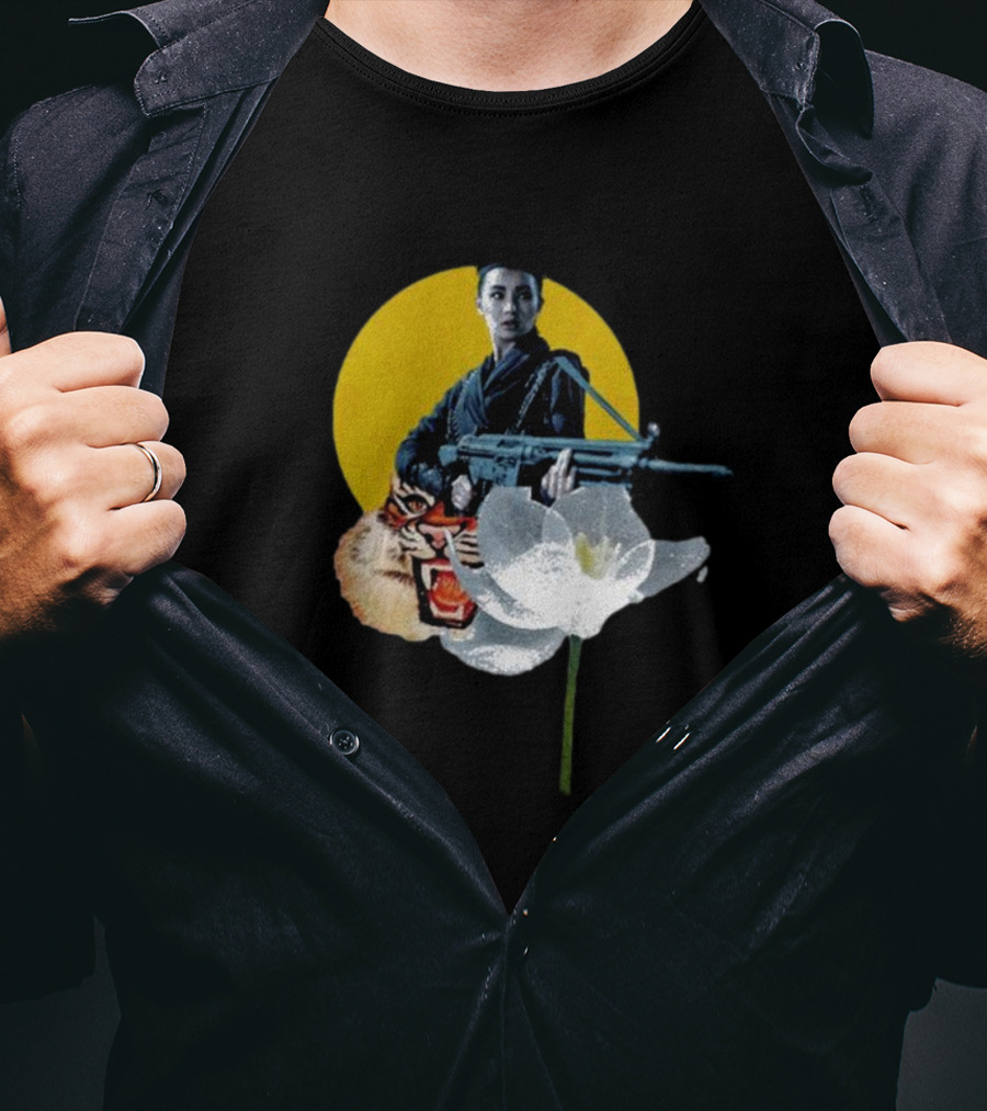 Osd 277 The Arms Of A Warrior With Tiger Flower Emblem T-Shirt