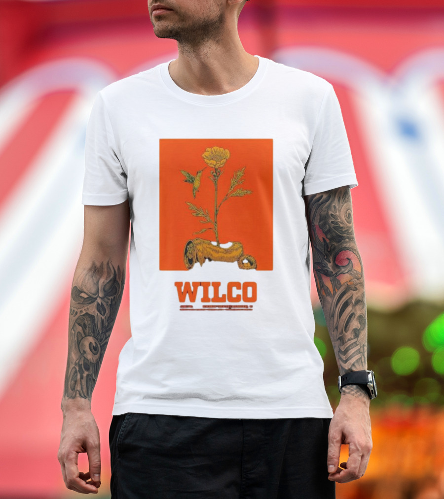Wilco Jun 12 2024 Riverside Theatre Milwaukee WI Floral Hummingbird T-Shirt