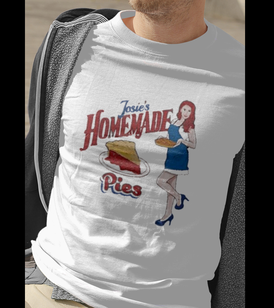 Josie’s Homemade Pies Woman With Cherry Pie And Blue Dress T-Shirt