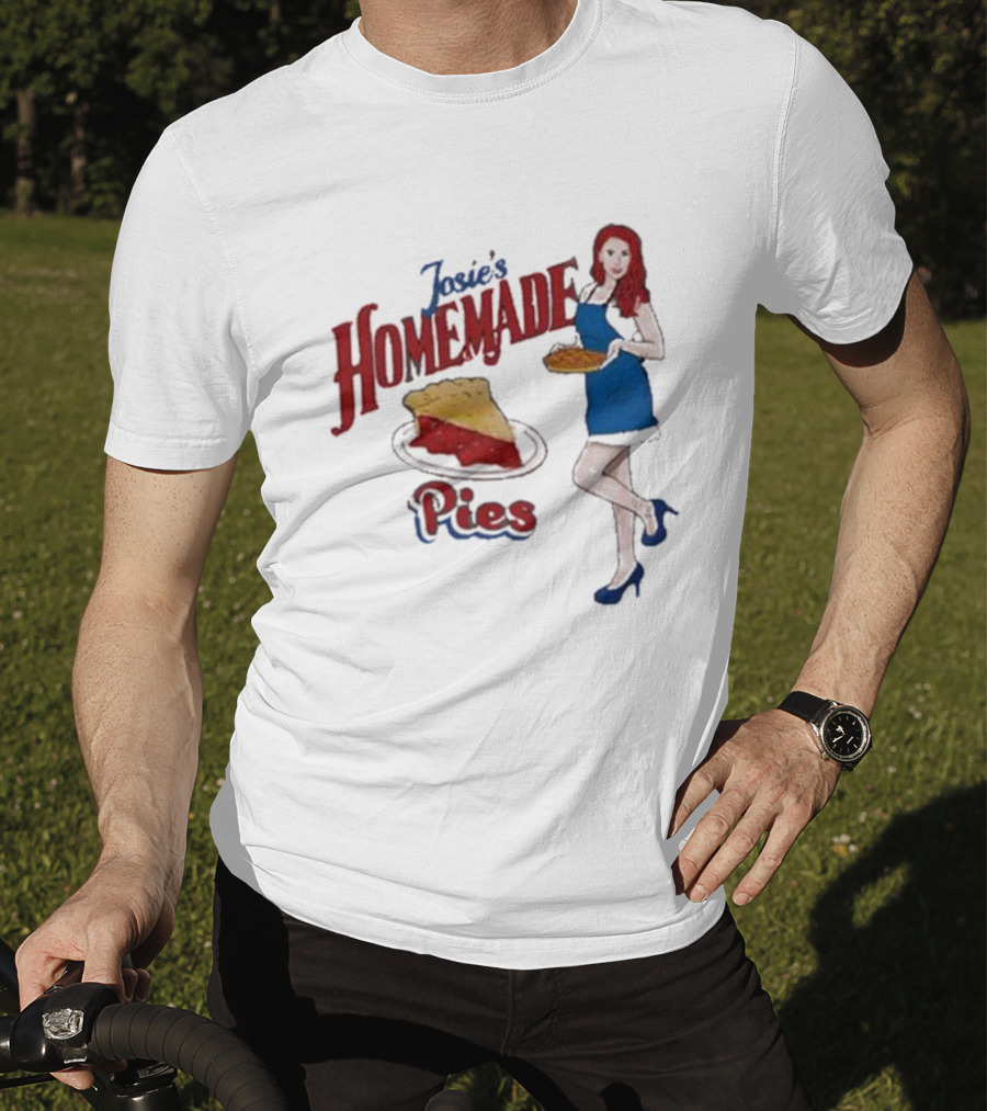 Josie’s Homemade Pies Woman With Cherry Pie And Blue Dress T-Shirt