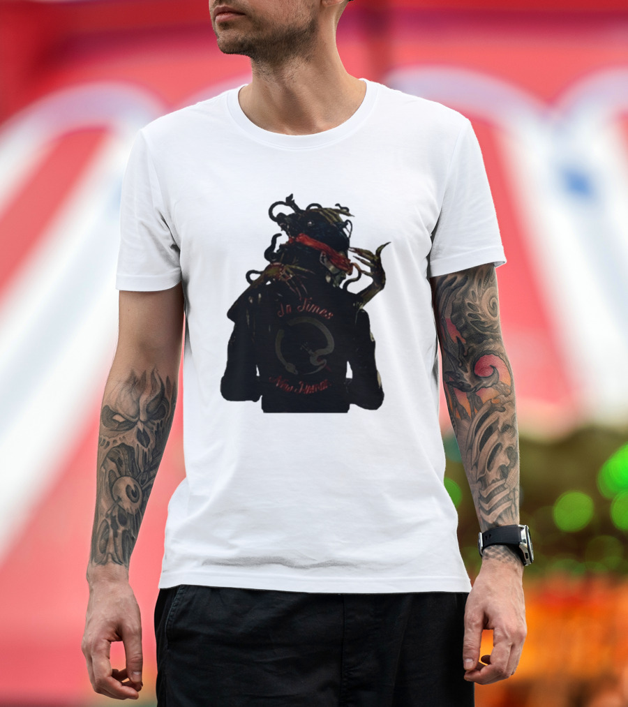 QOTSA In Times New Roman Blindfolded Figure with Entangled Hands T-Shirt