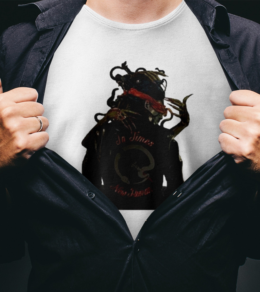 QOTSA In Times New Roman Blindfolded Figure With Entangled Hands T-Shirt