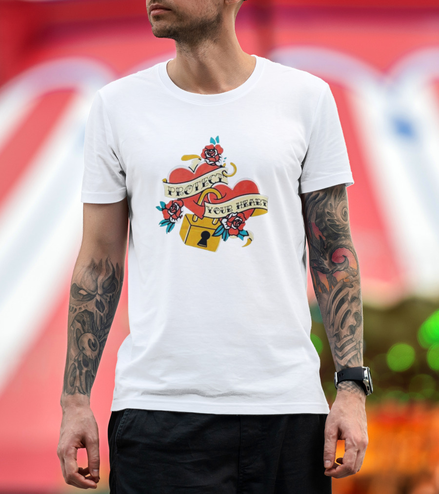 Protect Your Heart Tattoo Roses Lock and Key Xplr T-Shirt
