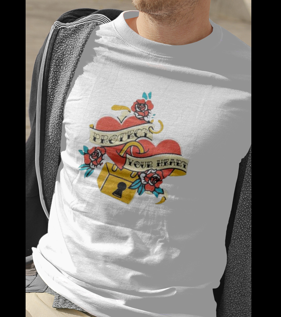 Protect Your Heart Tattoo Roses Lock And Key Xplr T-Shirt