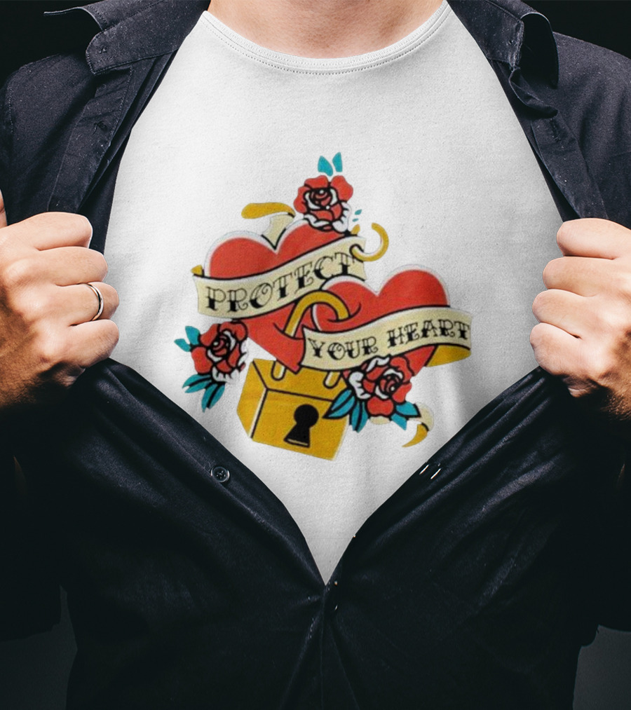 Protect Your Heart Tattoo Roses Lock And Key Xplr T-Shirt
