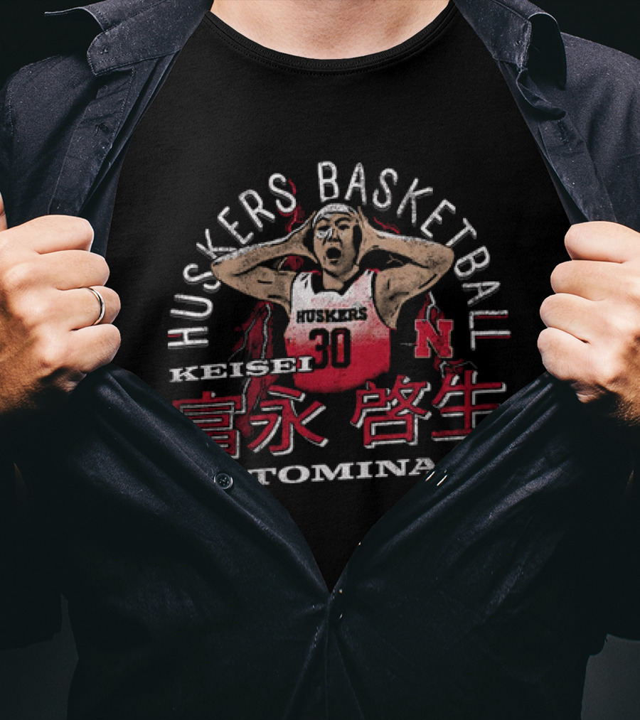 Huskers Basketball Keisei Tominaga 30 Nebraska T-Shirt