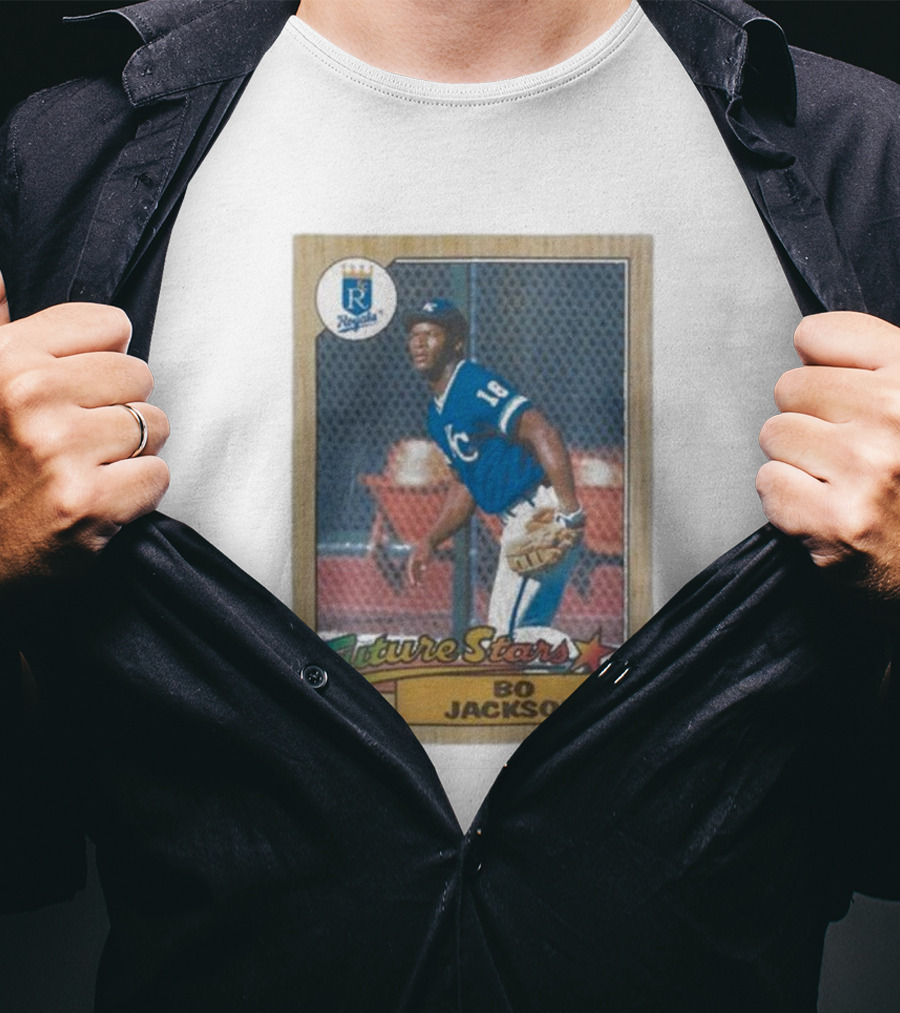1987 Topps Royals Future Stars Bo Jackson Baseball Card T-Shirt