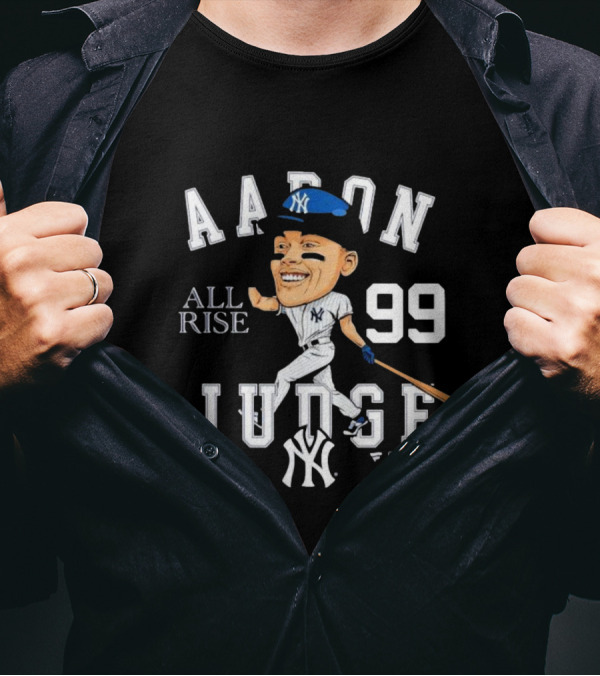 Aaron Judge New York Yankees 99 All Rise Caricature T-Shirt