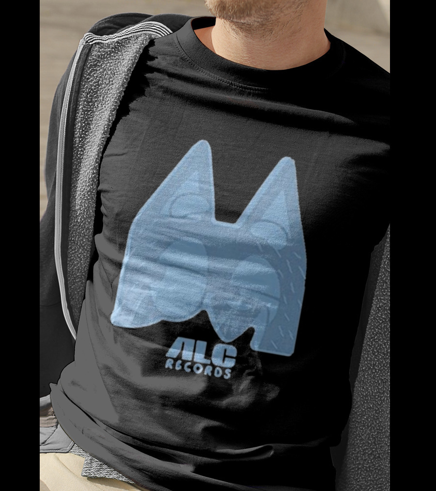 ALC Records Store Blue Cartoon Face Seasons Change T-Shirt