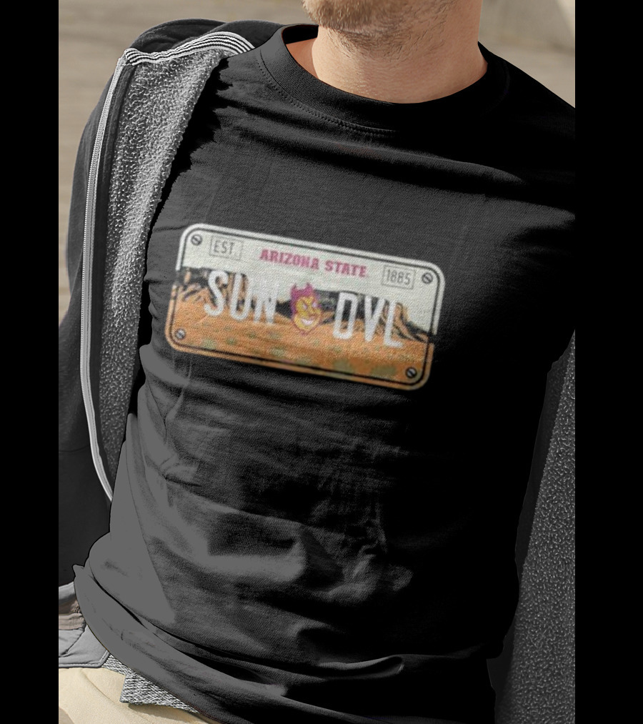 Arizona State Sun Devils Est 1885 License Plate T-Shirt