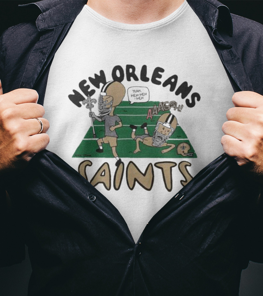 New Orleans Saints Beavis And Butt-Head Football Antics Yeah T-Shirt