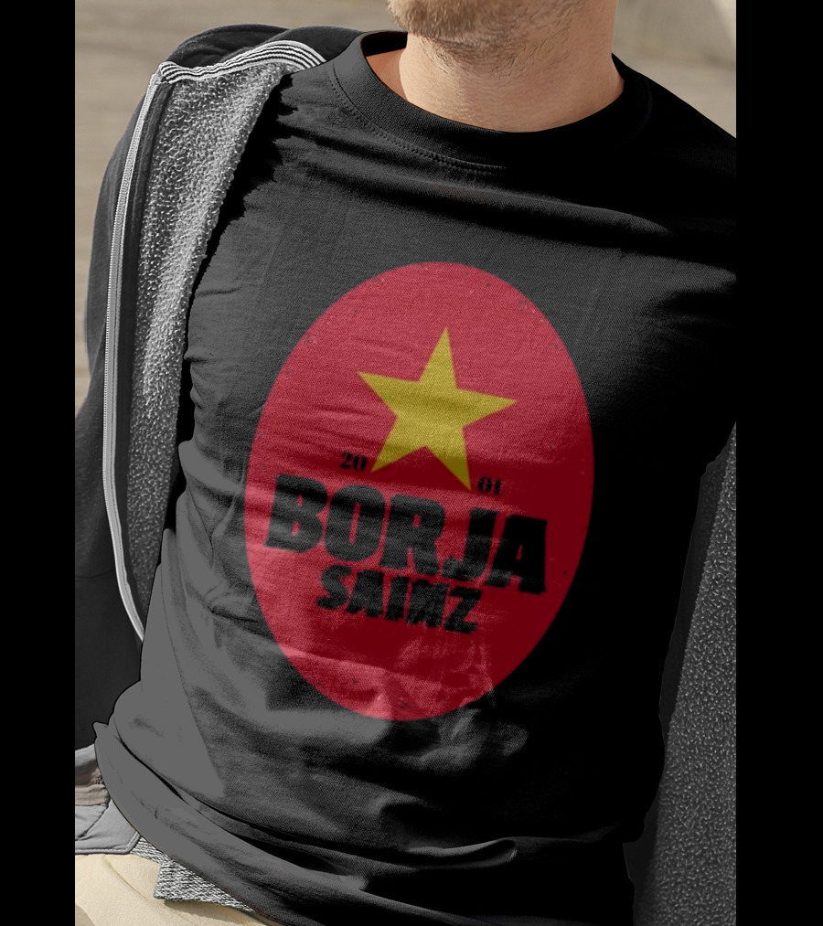 Borja Sainz 2001 Red Oval Yellow Star T-Shirt