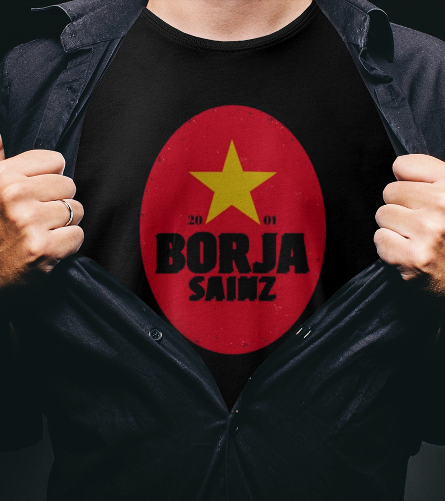 Borja Sainz 2001 Red Oval Yellow Star T-Shirt