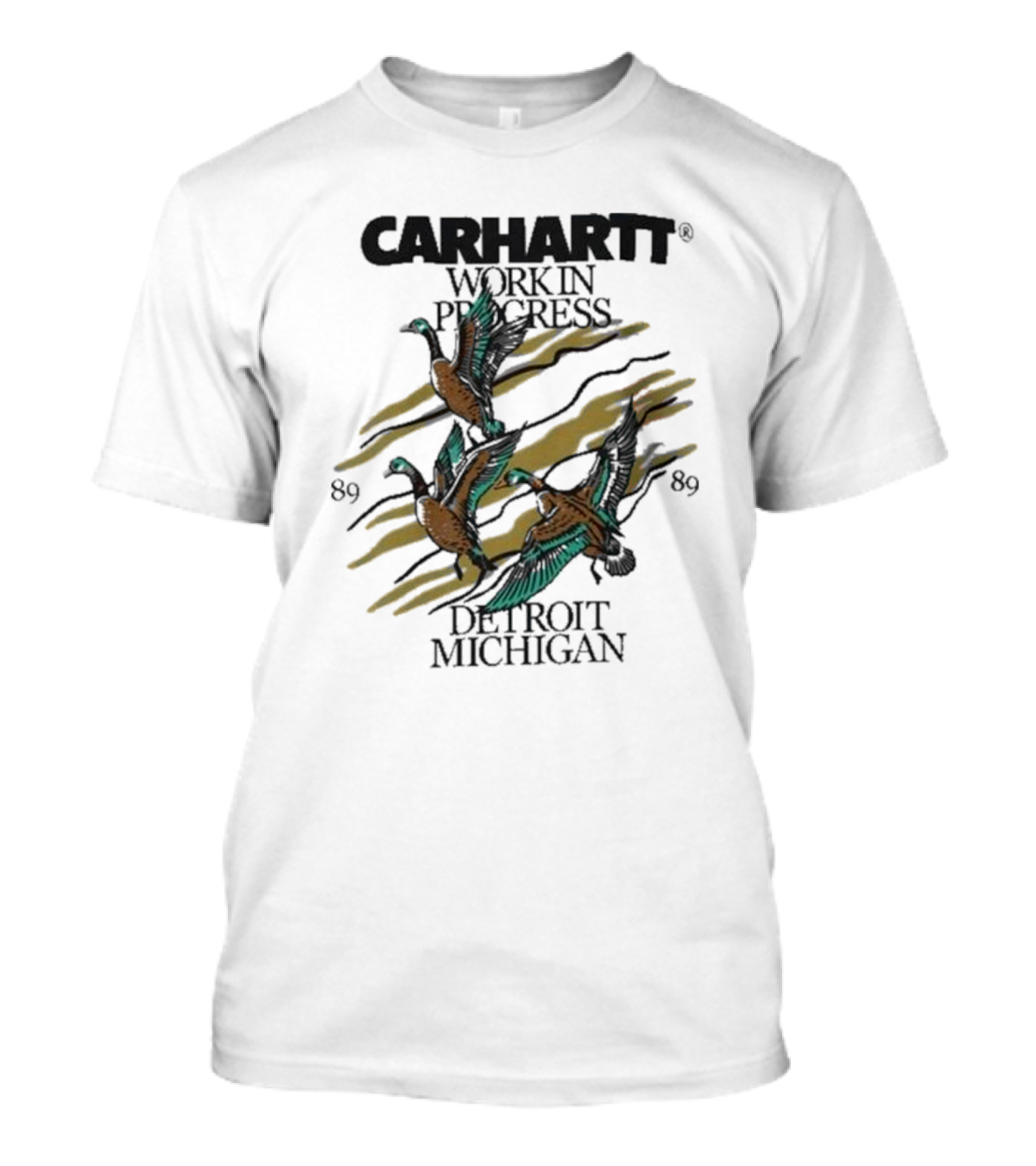 Carhartt Work In Progress Detroit Michigan 89 Ducks T-Shirt