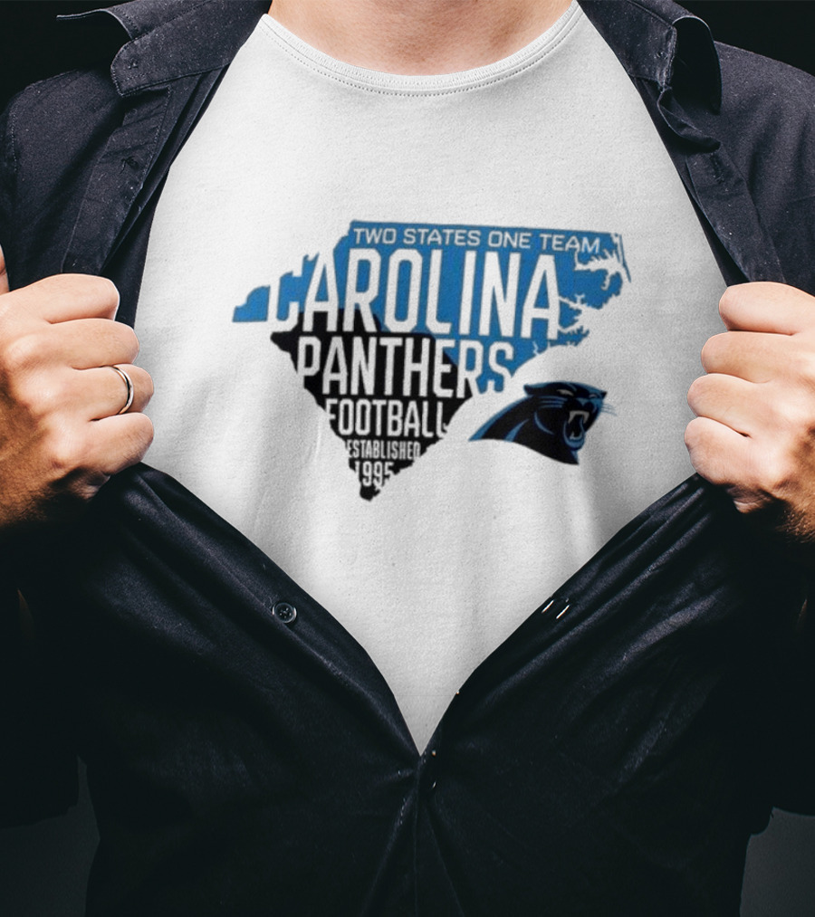Carolina Panthers Two States One Team Football Established 1995 T-Shirt