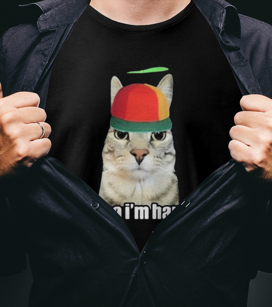Yea I'm Hard Cat In Propeller Hat T-Shirt