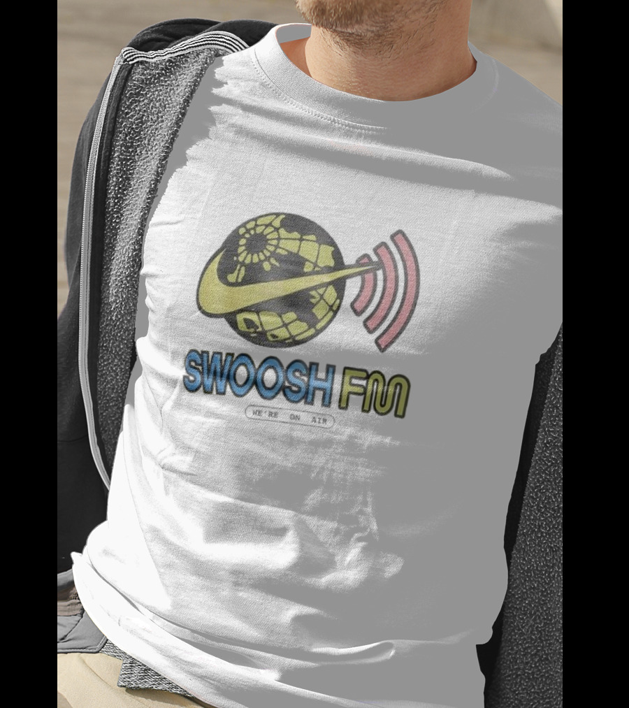 Niike Sportswear Max90 Swoosh FM We're On Air Global Broadcast Signal T-Shirt
