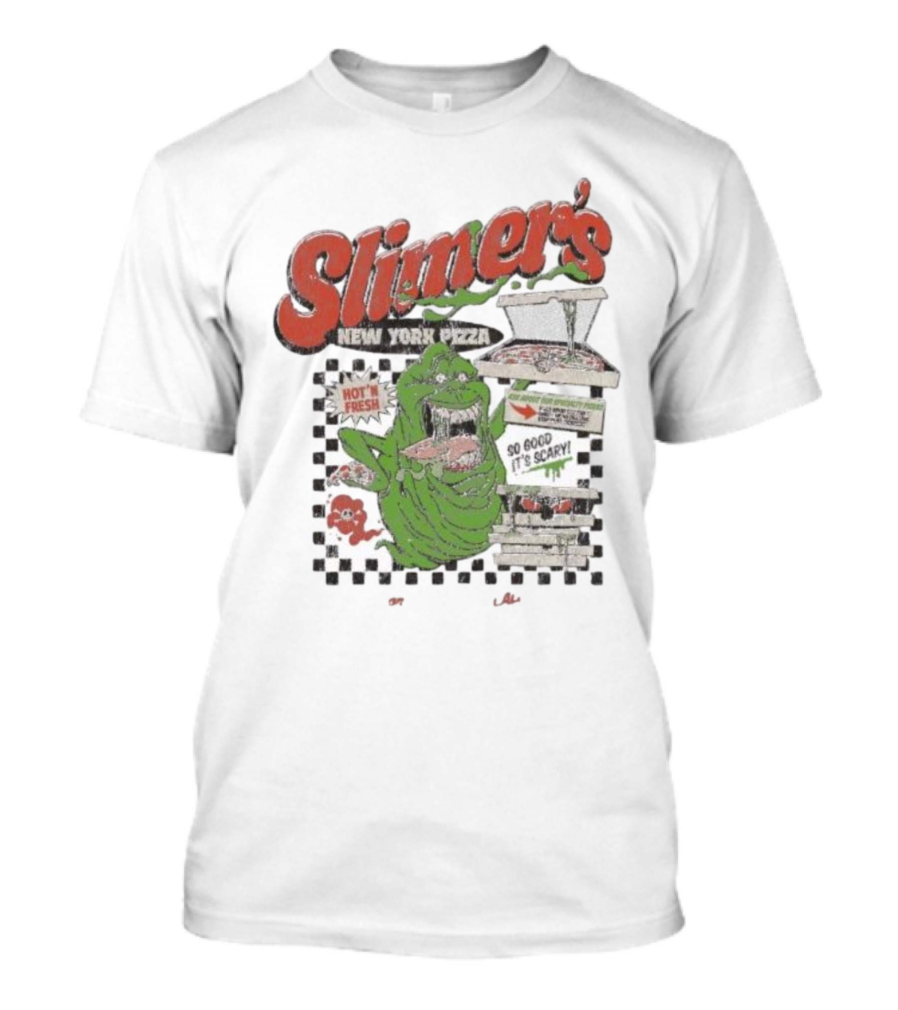 Slimer's New York Pizza Hot Fresh Delivery So Good It's Scary T-Shirt