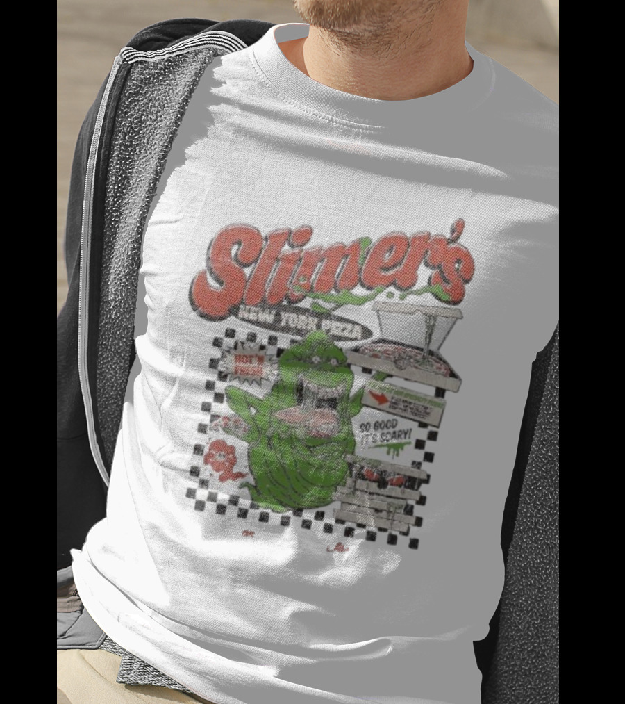 Slimer's New York Pizza Hot Fresh Delivery So Good It's Scary T-Shirt