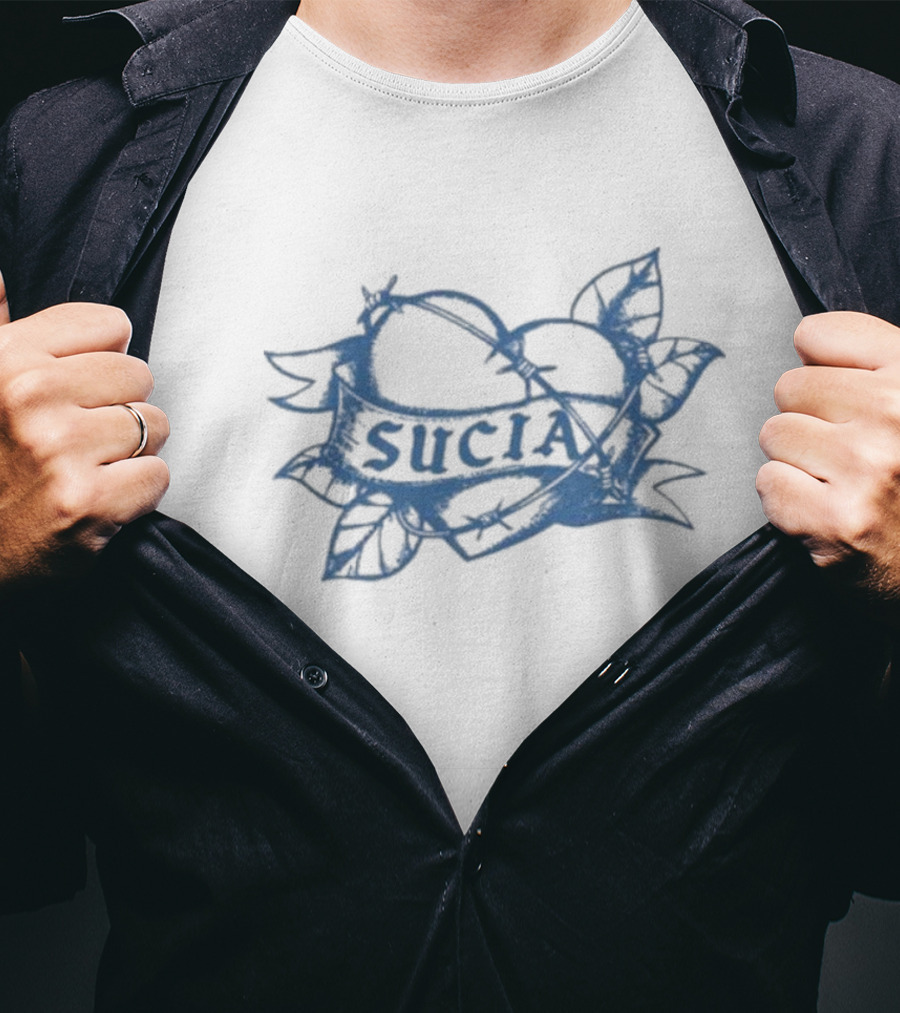 Sucia Heart Banner Tattoo Design Raglan T-Shirt
