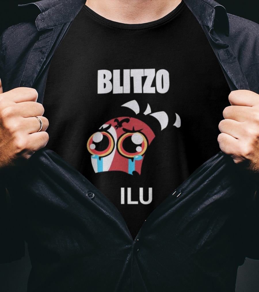 Blitzo Ilu Crying Face With Big Teary Eyes And Horns T-Shirt