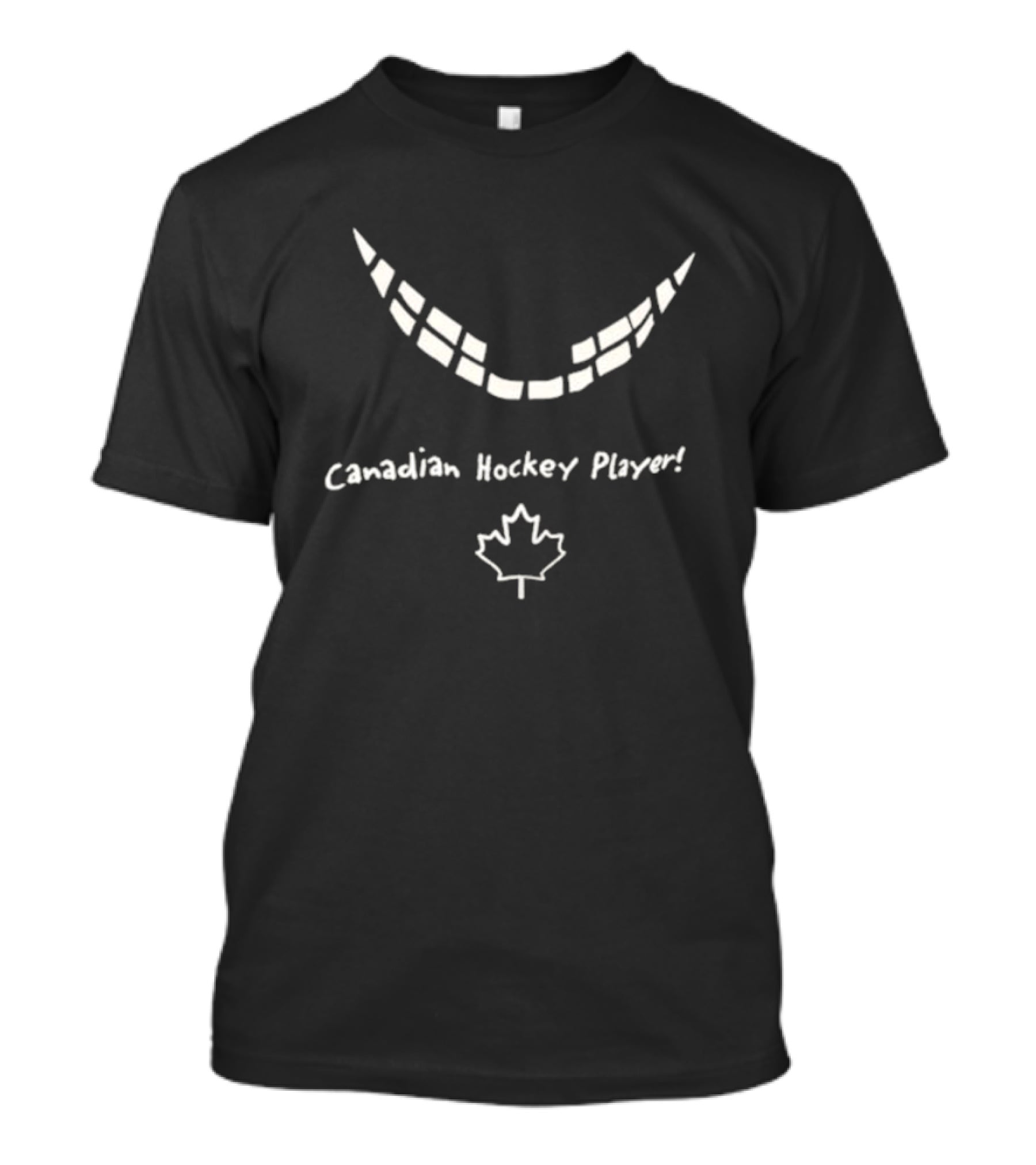 Canadian Hockey Player Smile Maple Leaf T-Shirt